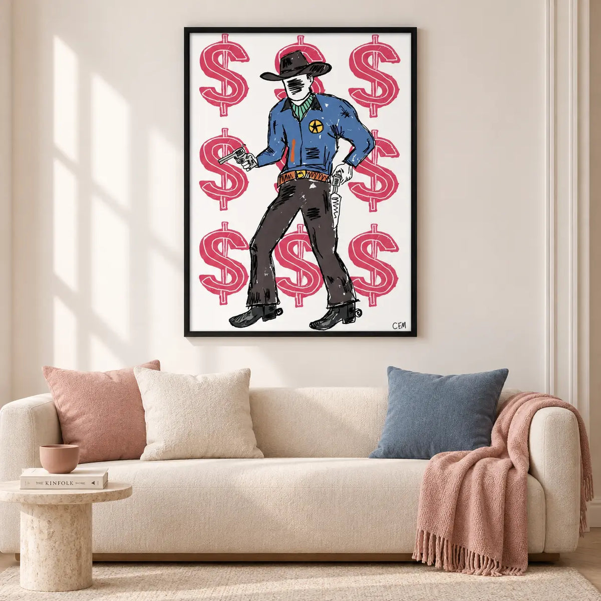 Cowboy Dollar Graphic Wall Art 2
