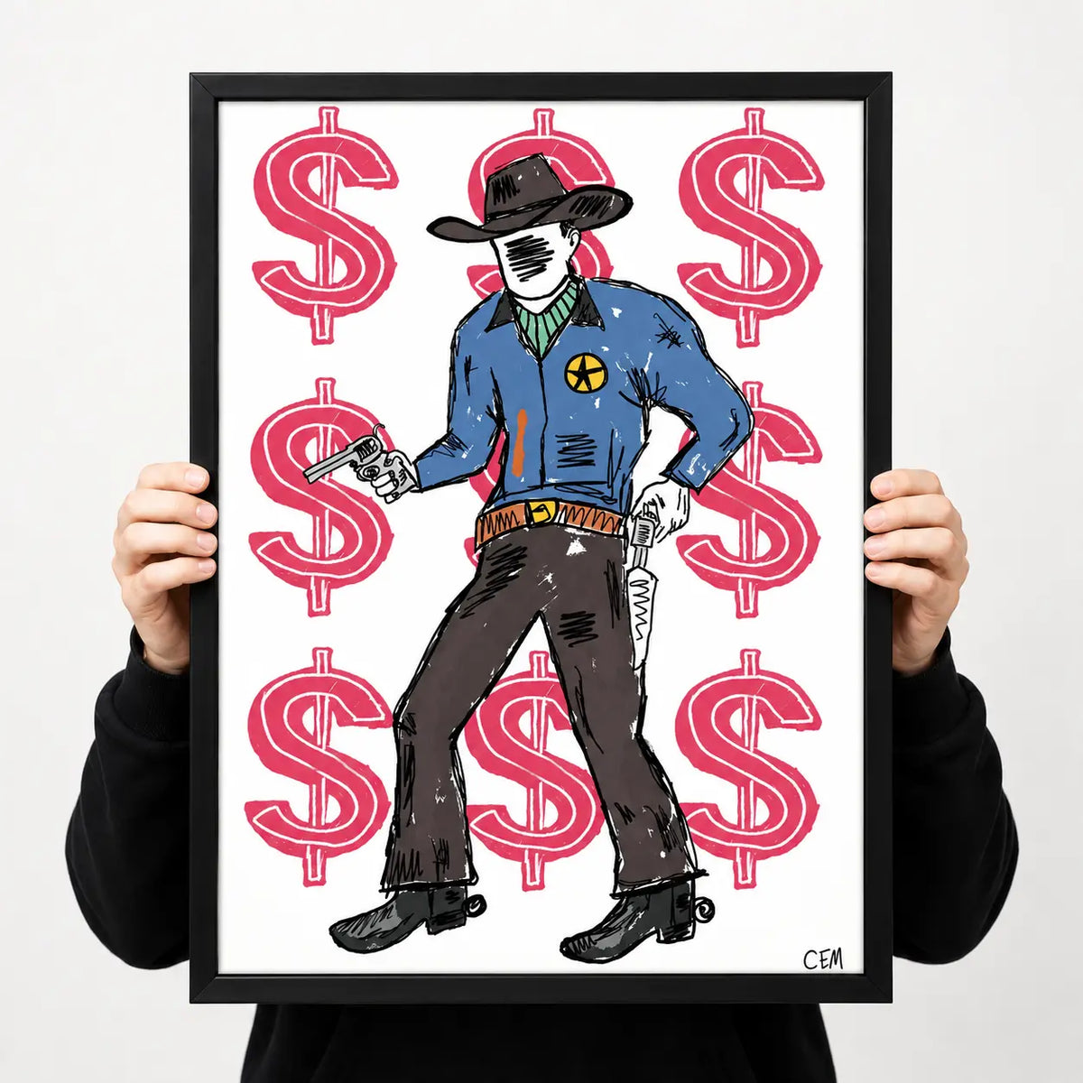 Cowboy Dollar Graphic Wall Art 3