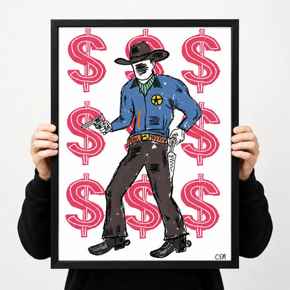 Cowboy Dollar Graphic Wall Art 3