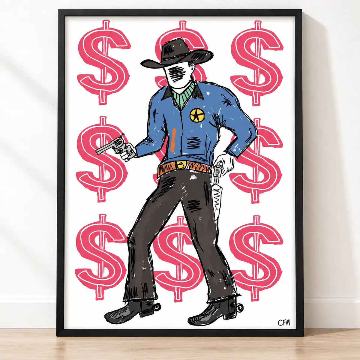 Cowboy Dollar Graphic Wall Art 4