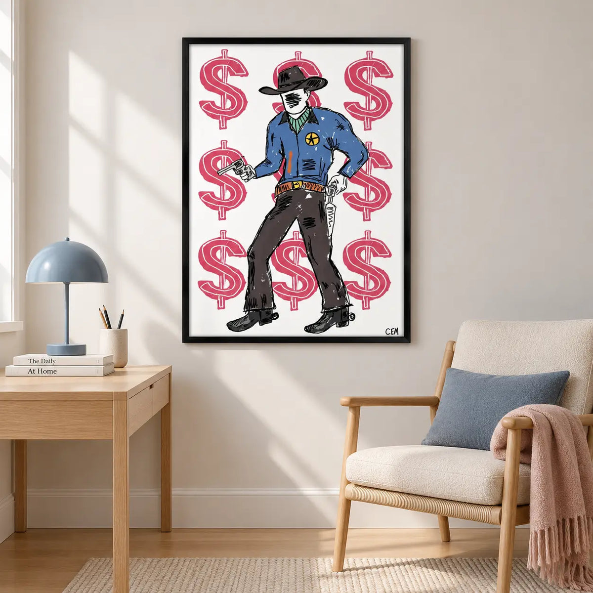 Cowboy Dollar Graphic Wall Art 6
