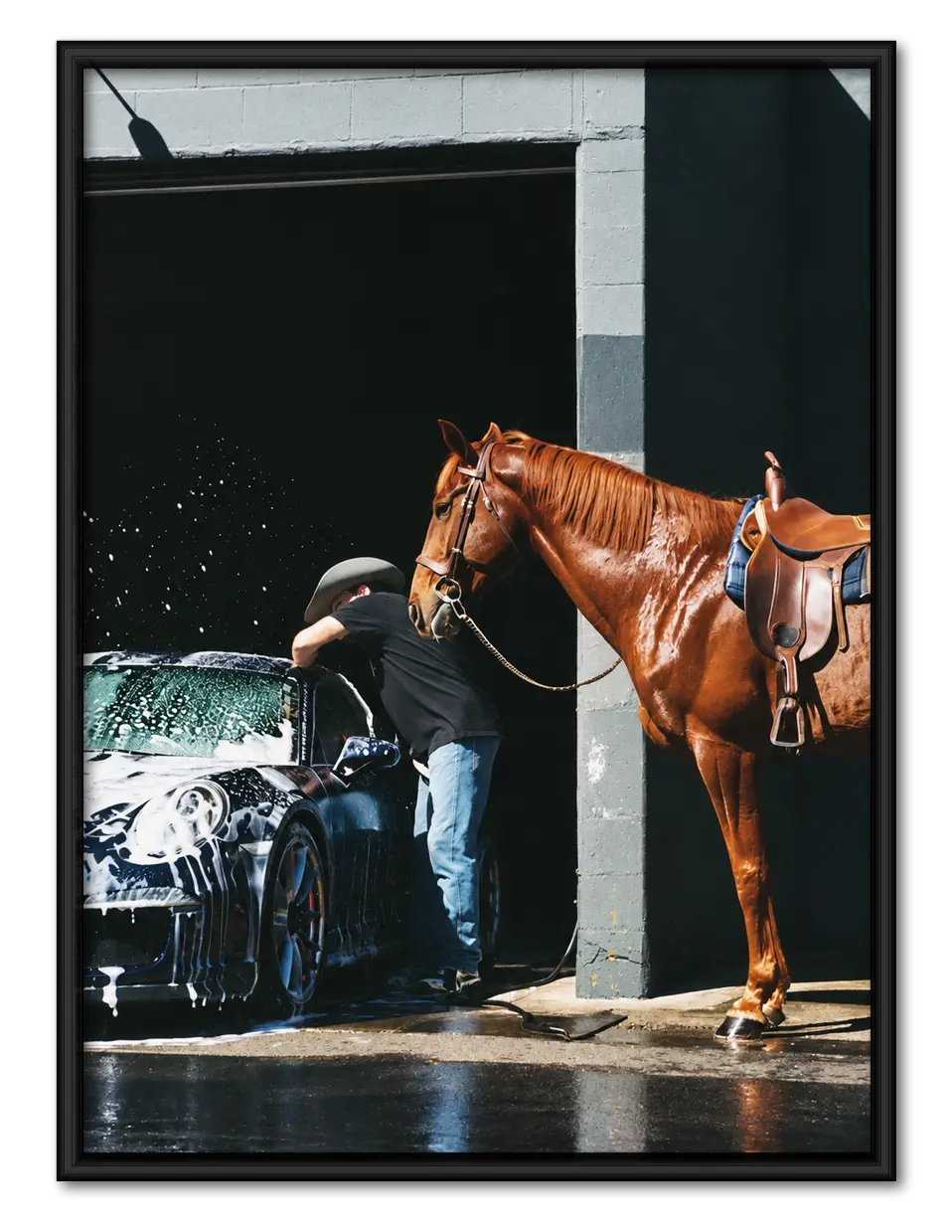 Horse and Car Wash Vintage Lifestyle Wall Art 1