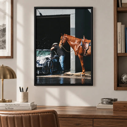 Horse and Car Wash Vintage Lifestyle Wall Art 2