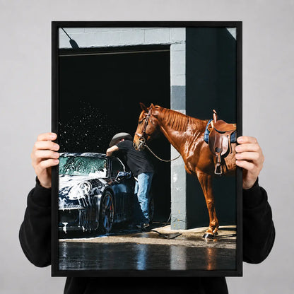 Horse and Car Wash Vintage Lifestyle Wall Art 3