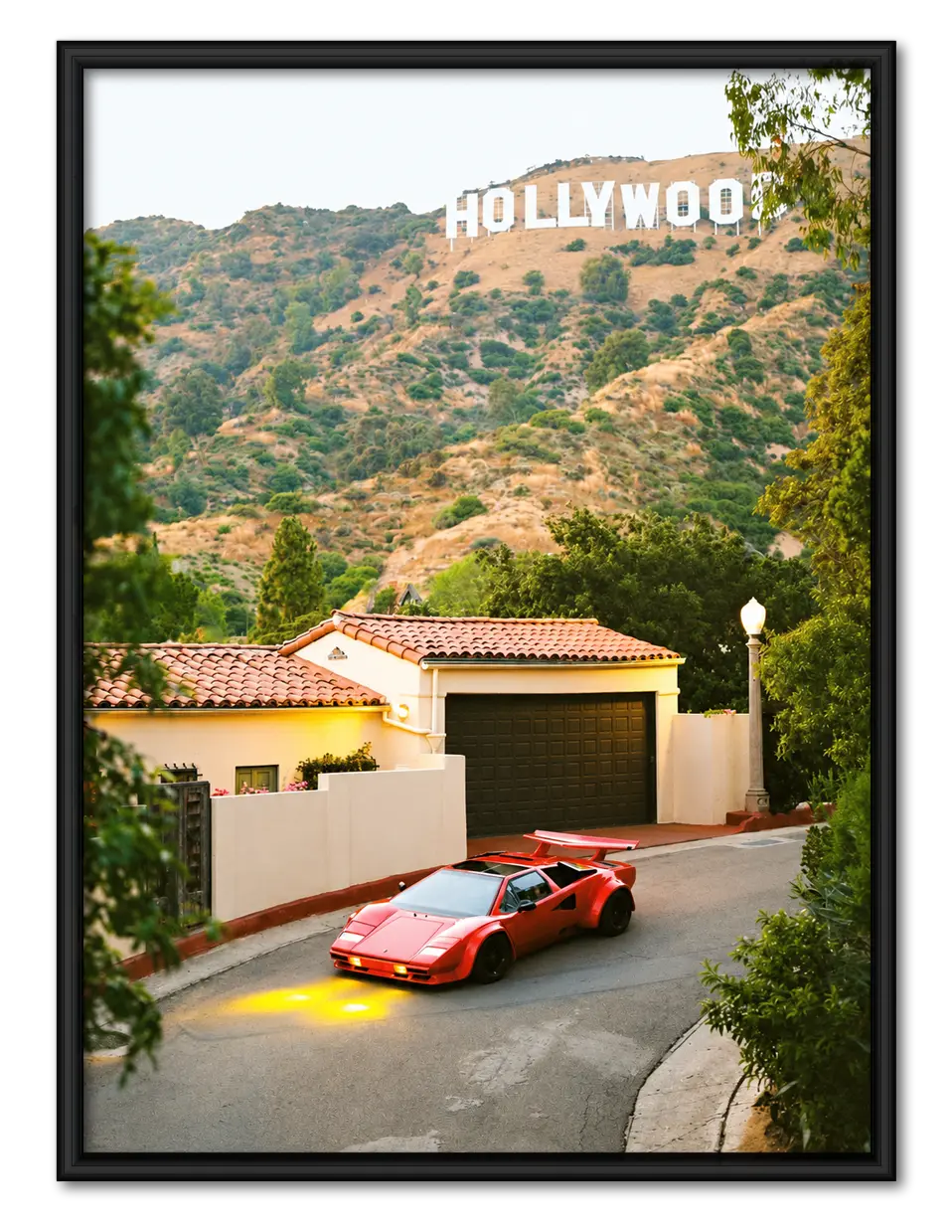 Hollywood Hills Red Supercar Wall Art 1