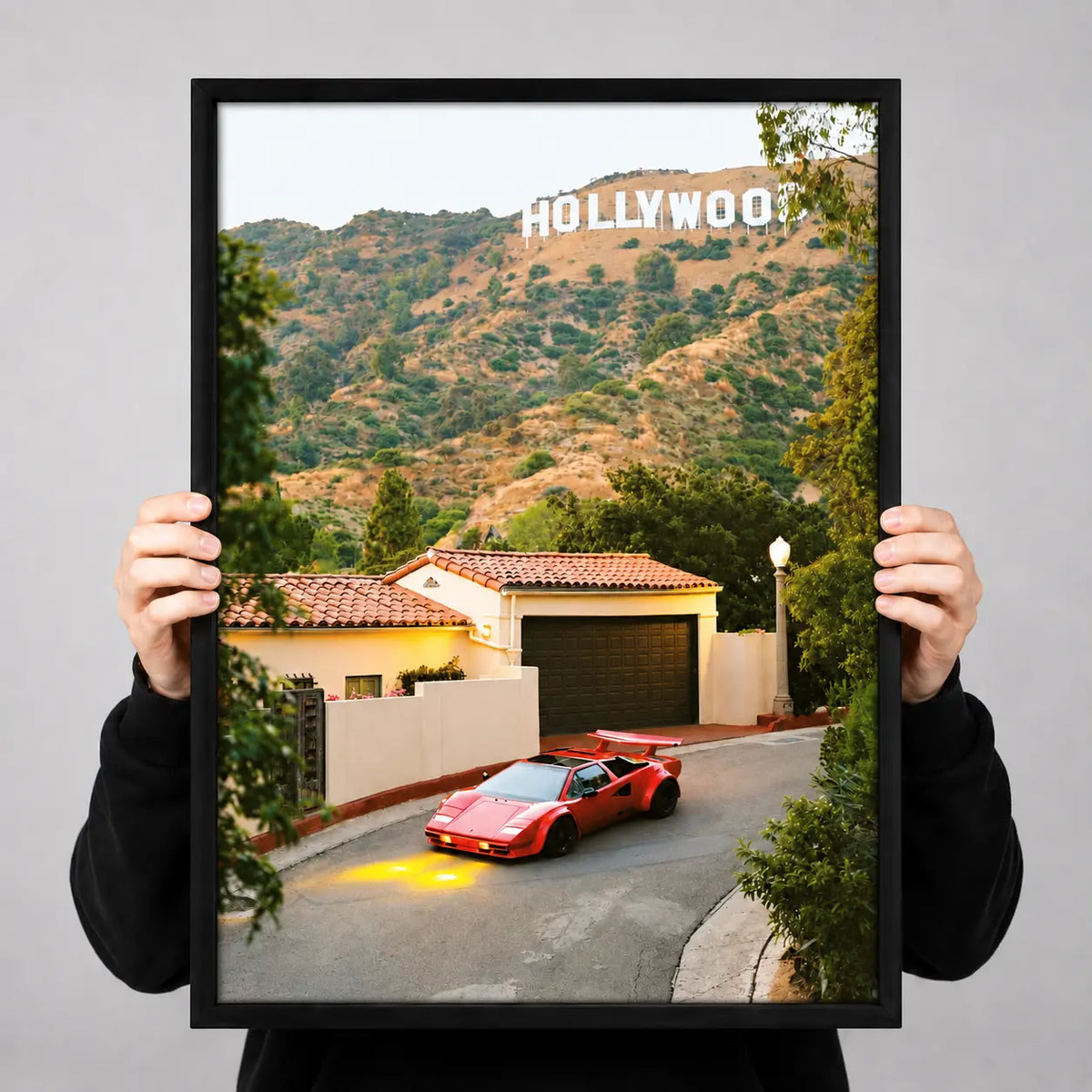 Hollywood Hills Red Supercar Wall Art 3