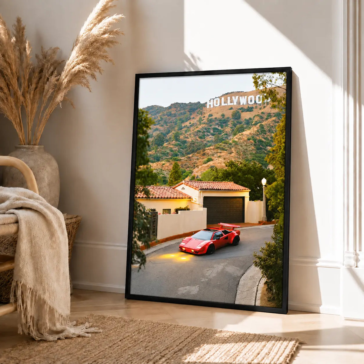 Hollywood Hills Red Supercar Wall Art 4