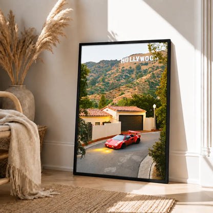 Hollywood Hills Red Supercar Wall Art 4