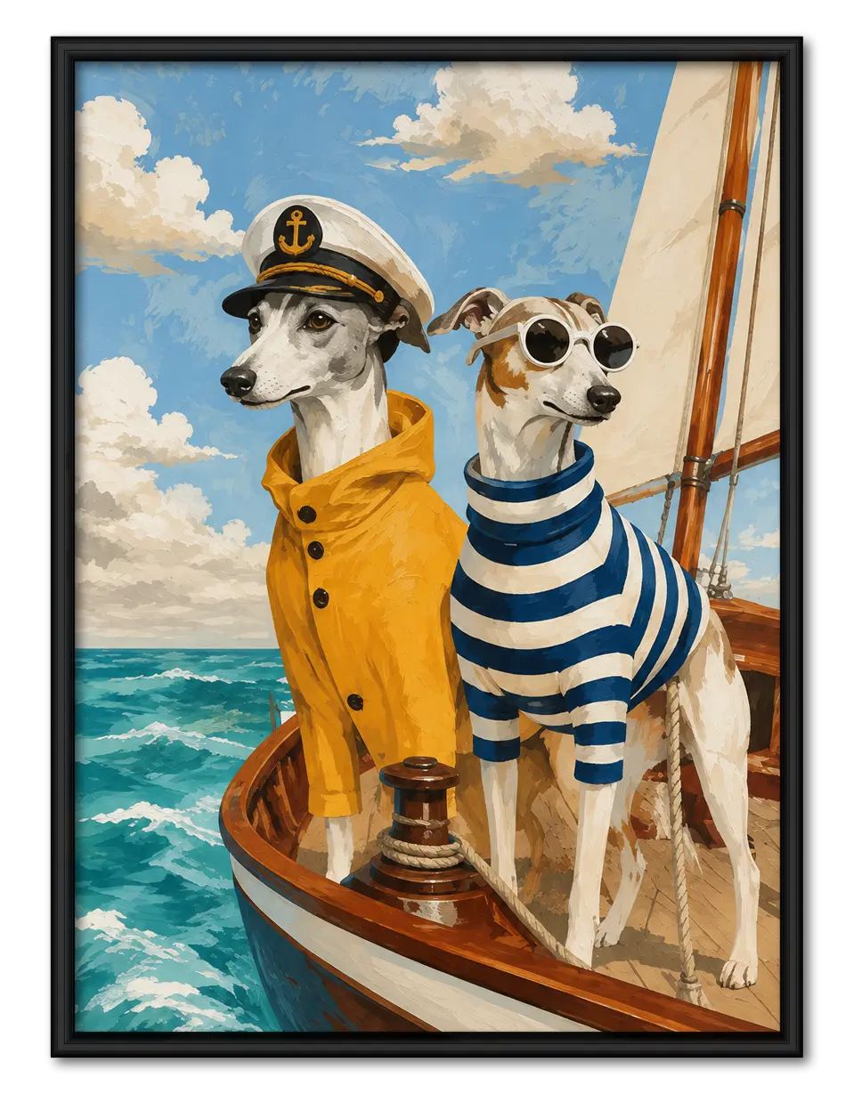 Sailor Dogs Adventure Boat Wall Art 1
