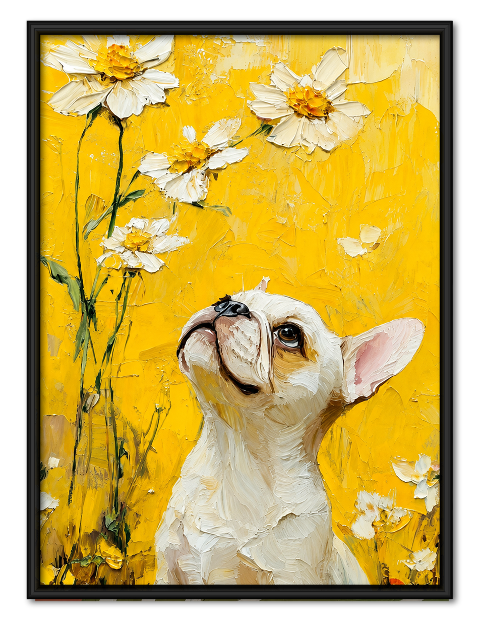 Mini Cartoon Dog in Tiny Gold Frame