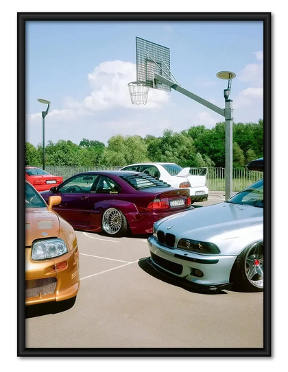 Vintage Car Meet Basketball Court Wall Art