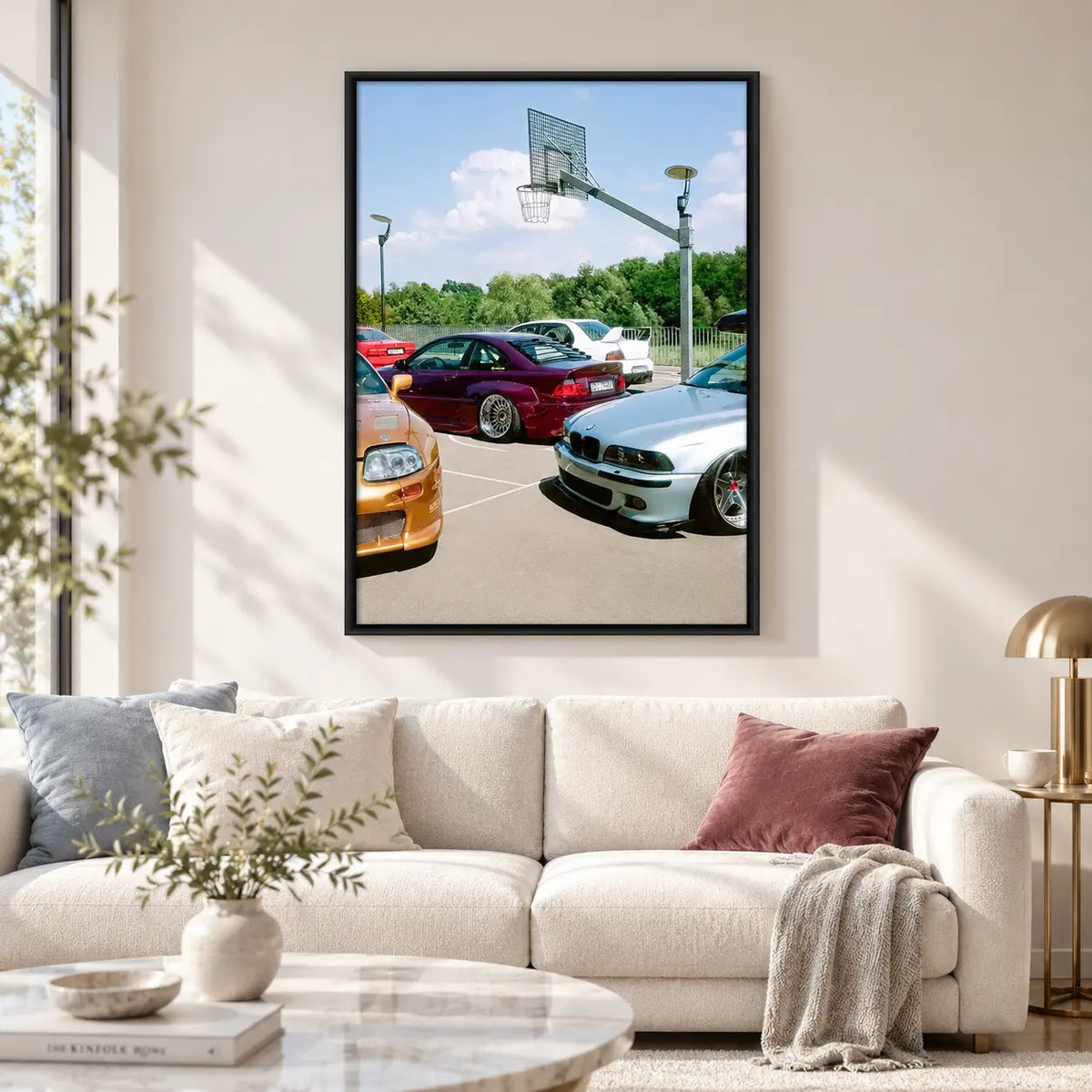 Vintage Car Meet Basketball Court Wall Art 2