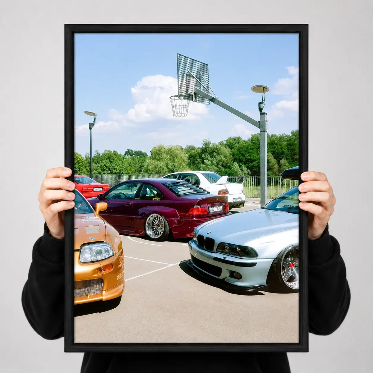 Vintage Car Meet Basketball Court Wall Art 3
