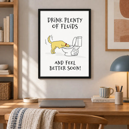 Drink Plenty Of Fluids Dog Humor Wall Art 6