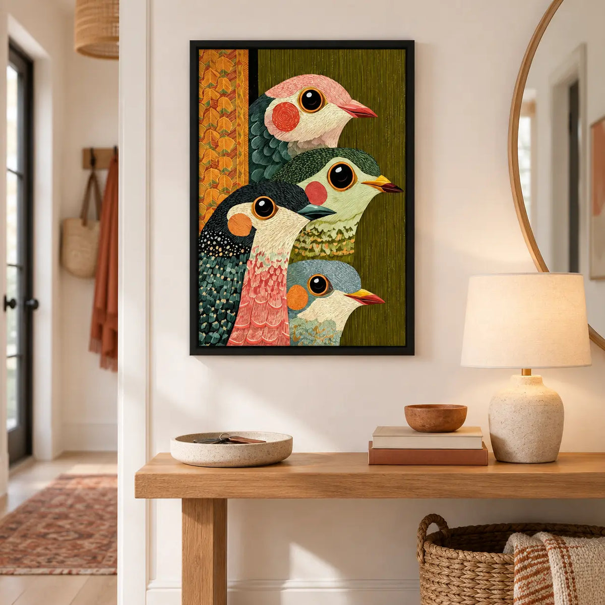 Colorful Bird Family Portrait Wall Art 5