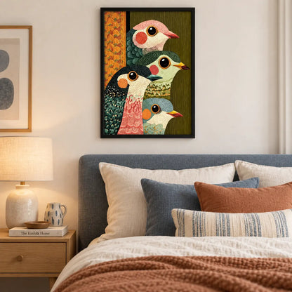 Colorful Bird Family Portrait Wall Art 6