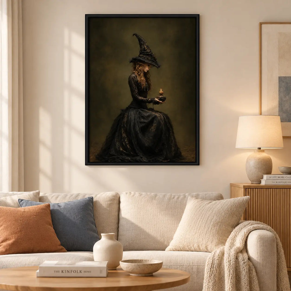 Dark Witch Candlelight Portrait Wall Art 2