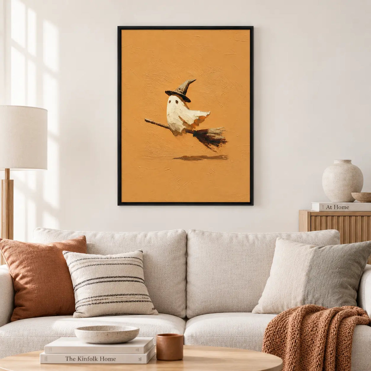 Ghost Witch Hat Halloween Wall Art 2