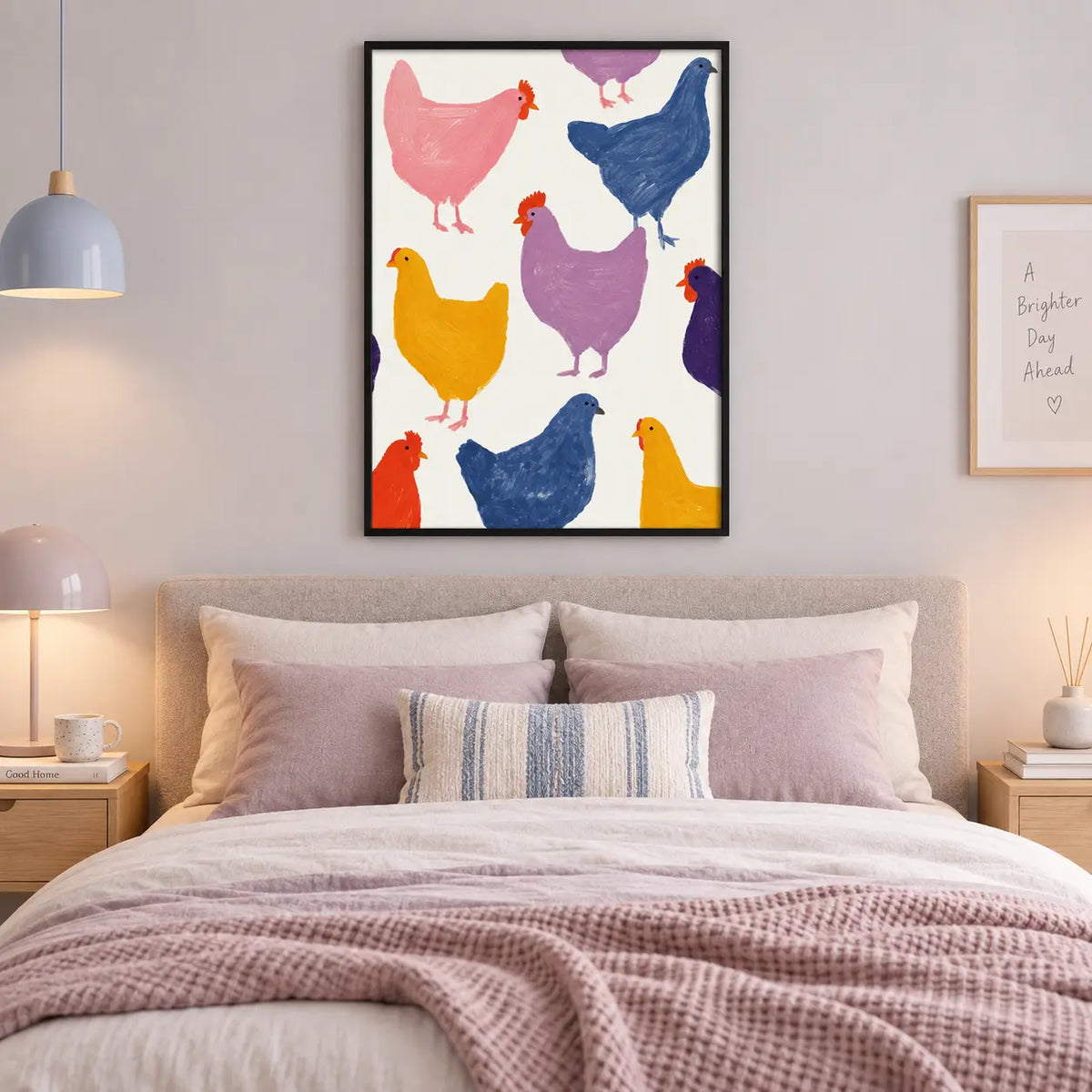Colorful Chicken Pattern Wall Art 5