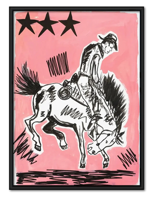 Outlaw Cowboy Horse Sketch Wall Art