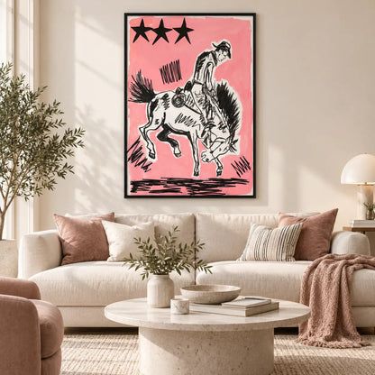 Outlaw Cowboy Horse Sketch Wall Art 2