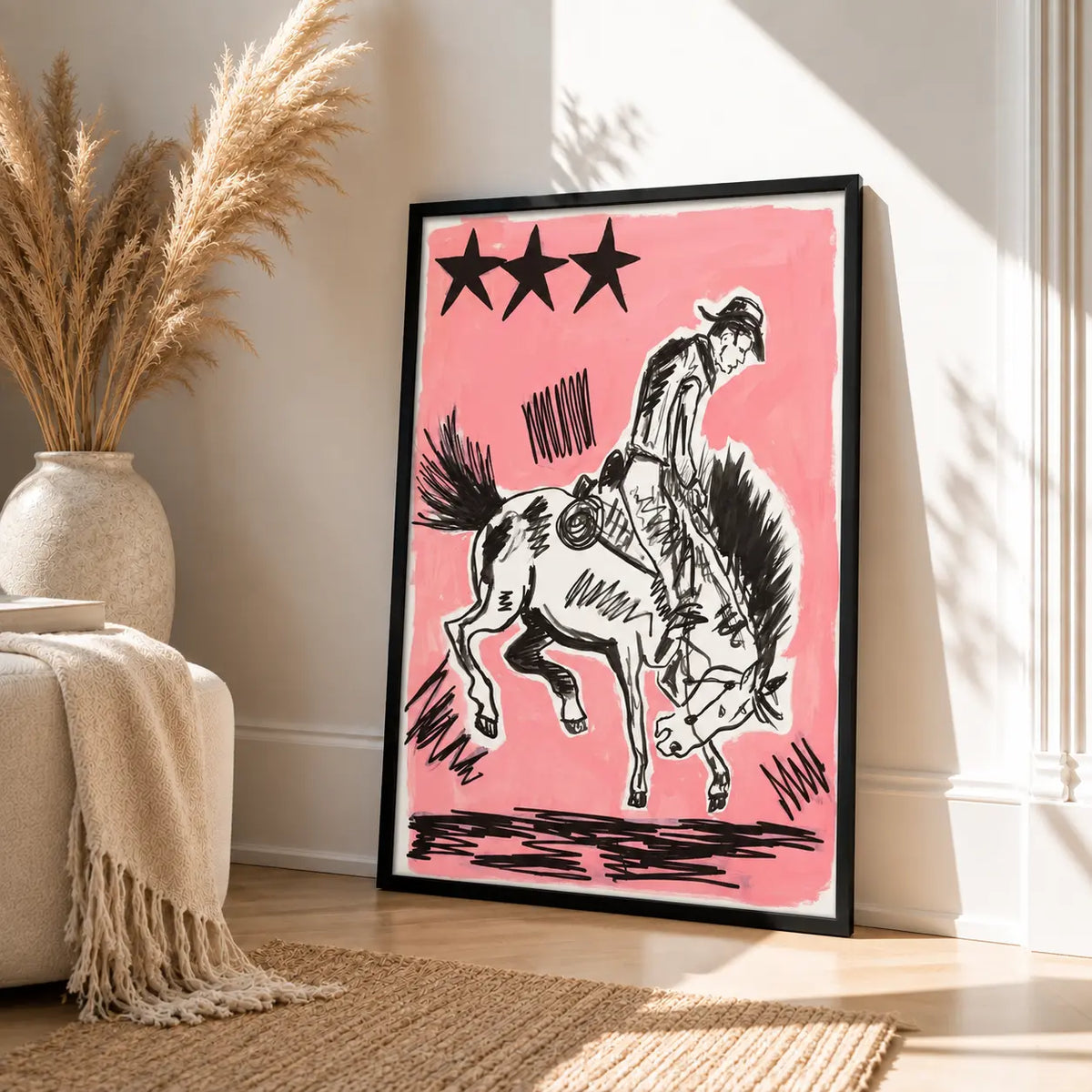 Outlaw Cowboy Horse Sketch Wall Art 4