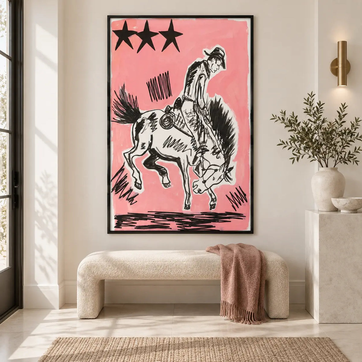 Outlaw Cowboy Horse Sketch Wall Art 5