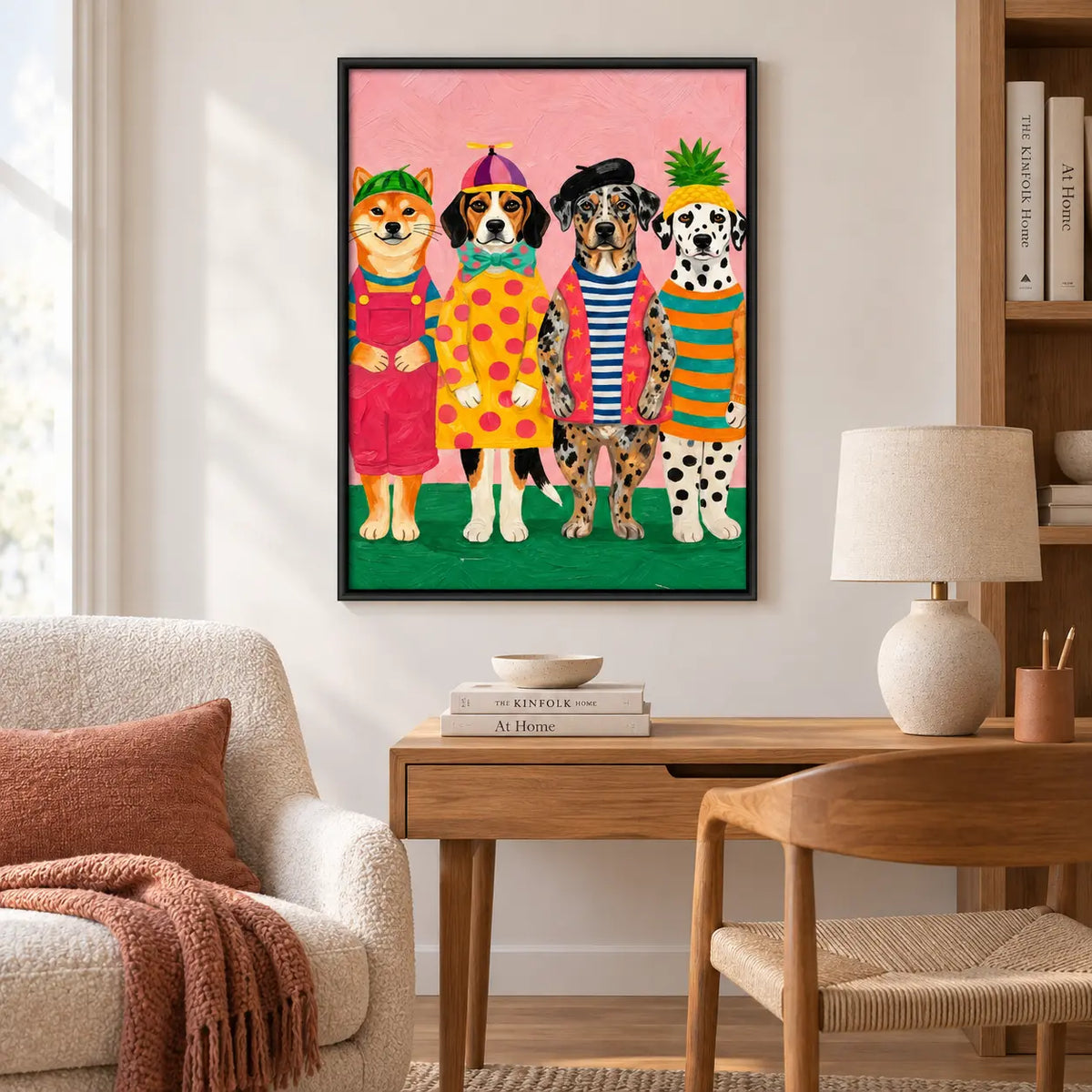 Colorful Dressed Dogs Character Wall Art 5