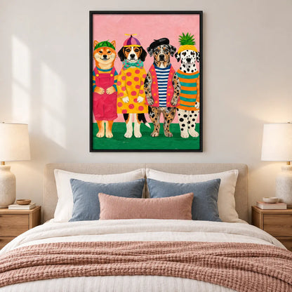 Colorful Dressed Dogs Character Wall Art 6