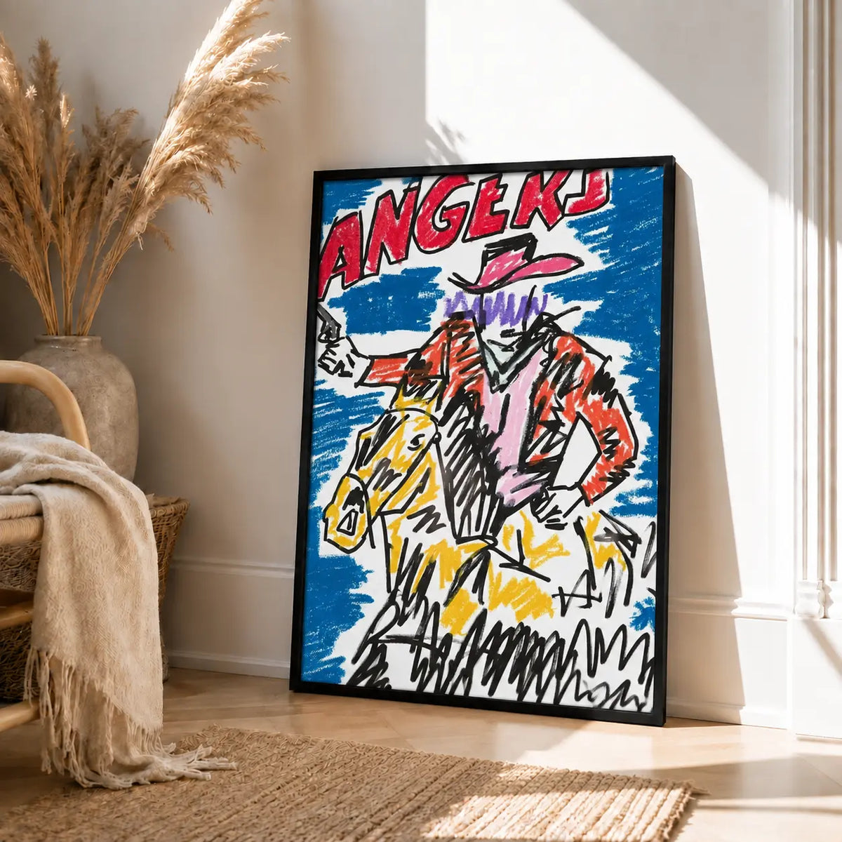 Wild West Cowboy Sketch Wall Art 4