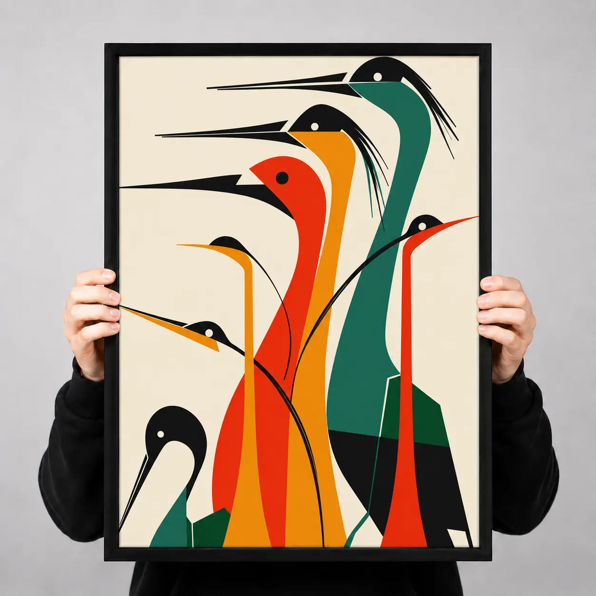 Colorful Minimalist Birds Abstract Wall Art 3