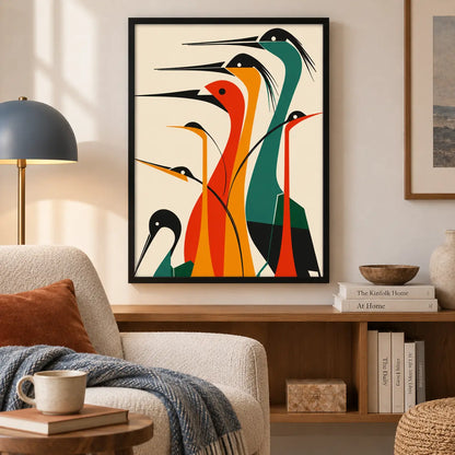 Colorful Minimalist Birds Abstract Wall Art 6
