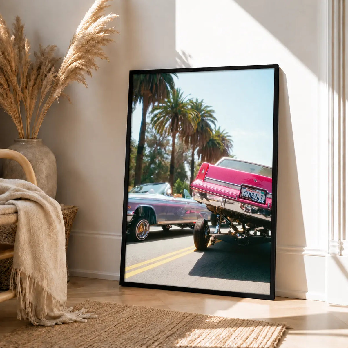 Vintage Lowrider Car Street Wall Art 4