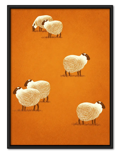 Minimal Sheep Pattern Farmhouse Wall Art 1