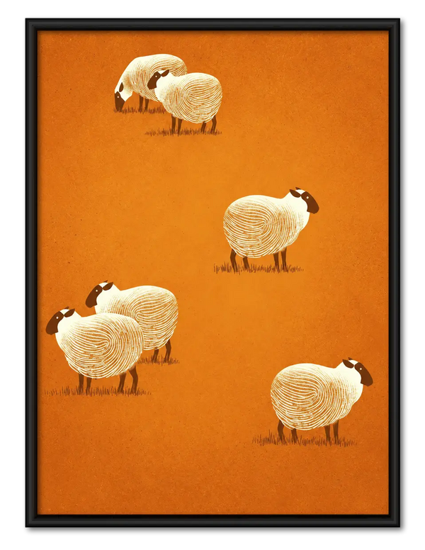 Minimal Sheep Pattern Farmhouse Wall Art