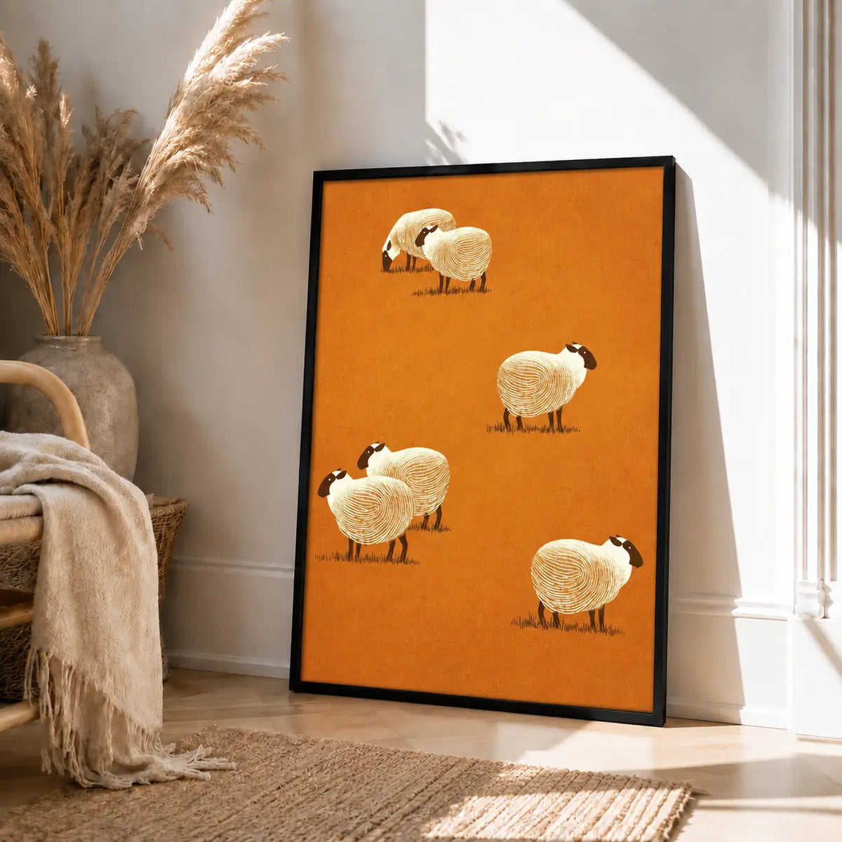 Minimal Sheep Pattern Farmhouse Wall Art 4