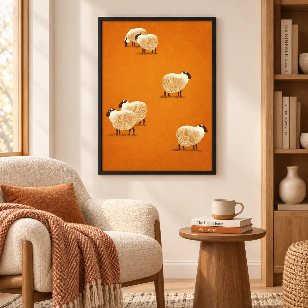Minimal Sheep Pattern Farmhouse Wall Art 5