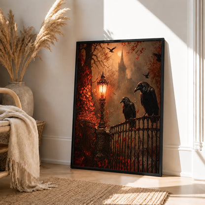 Gothic Ravens Moonlit Castle Wall Art 4