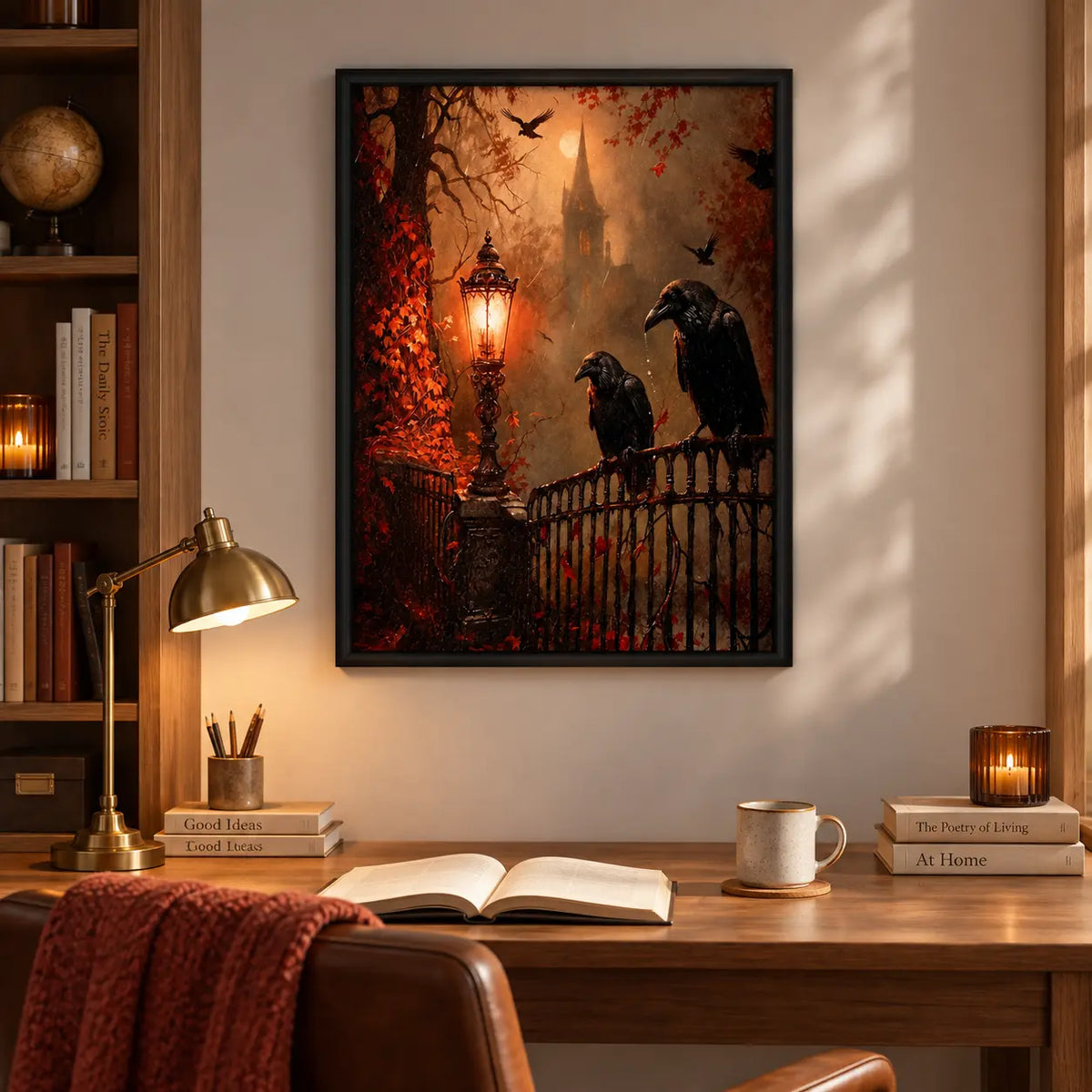 Gothic Ravens Moonlit Castle Wall Art 5