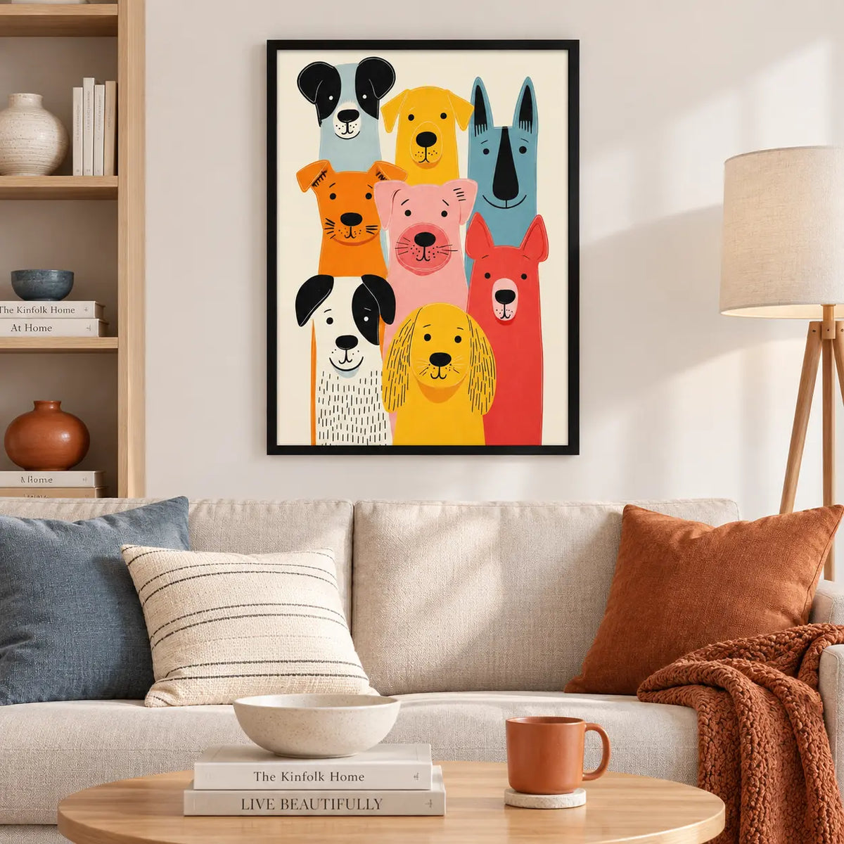 Colorful Dog Friends Portrait Wall Art 2