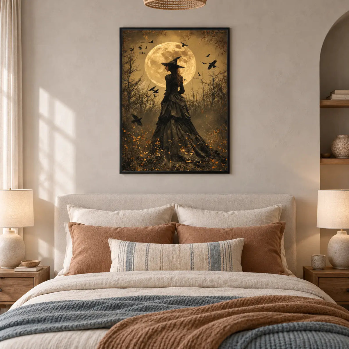 Witch Under Full Moon Gothic Wall Art 5