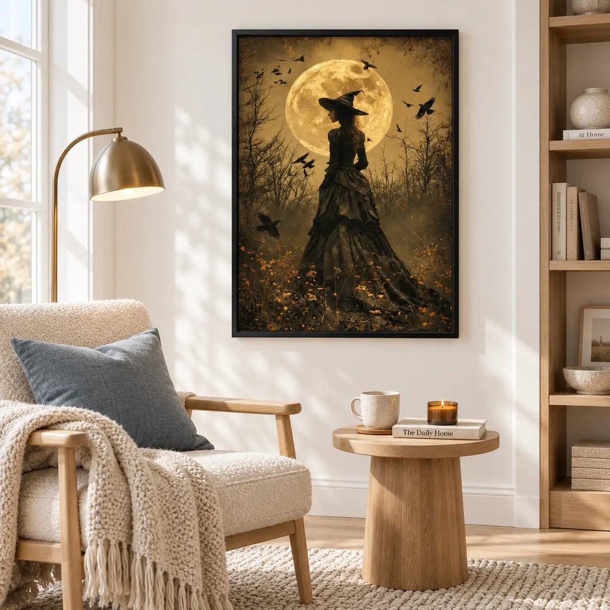 Witch Under Full Moon Gothic Wall Art 6