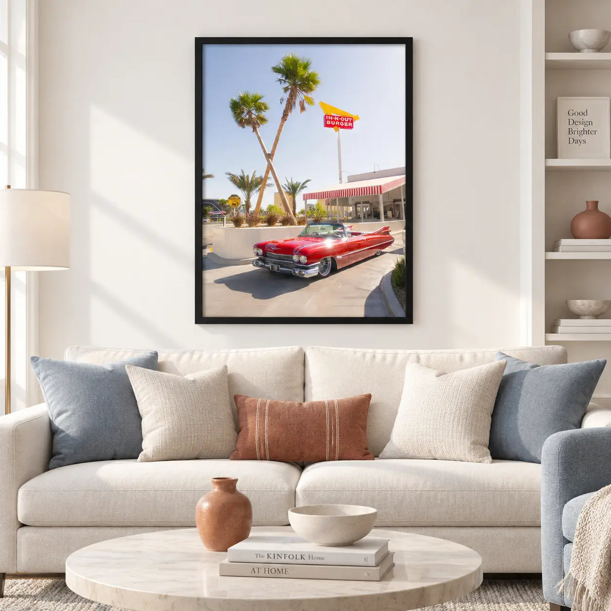 Classic Red Convertible Palm Street Wall Art 2