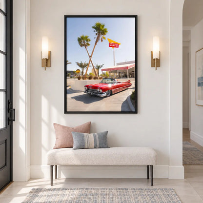 Classic Red Convertible Palm Street Wall Art 5