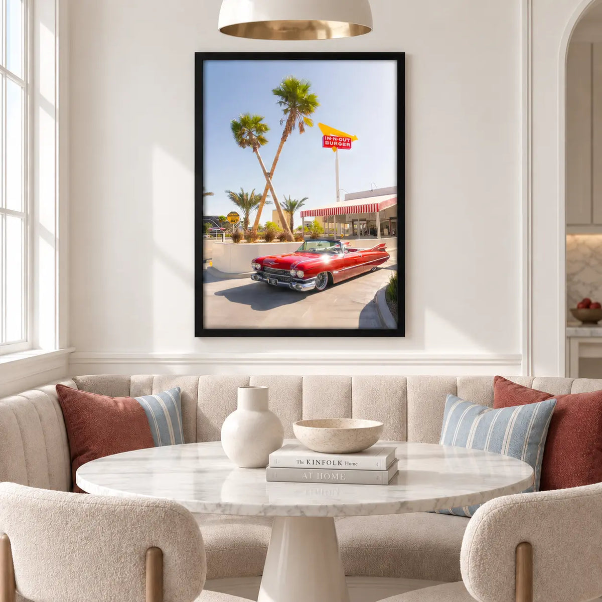 Classic Red Convertible Palm Street Wall Art 6