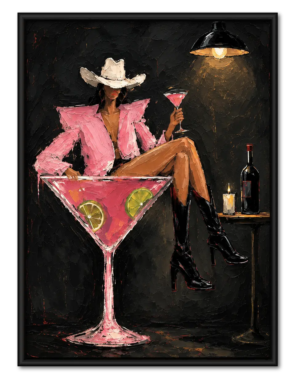 Glamorous Woman Cocktail Night Wall Art 1