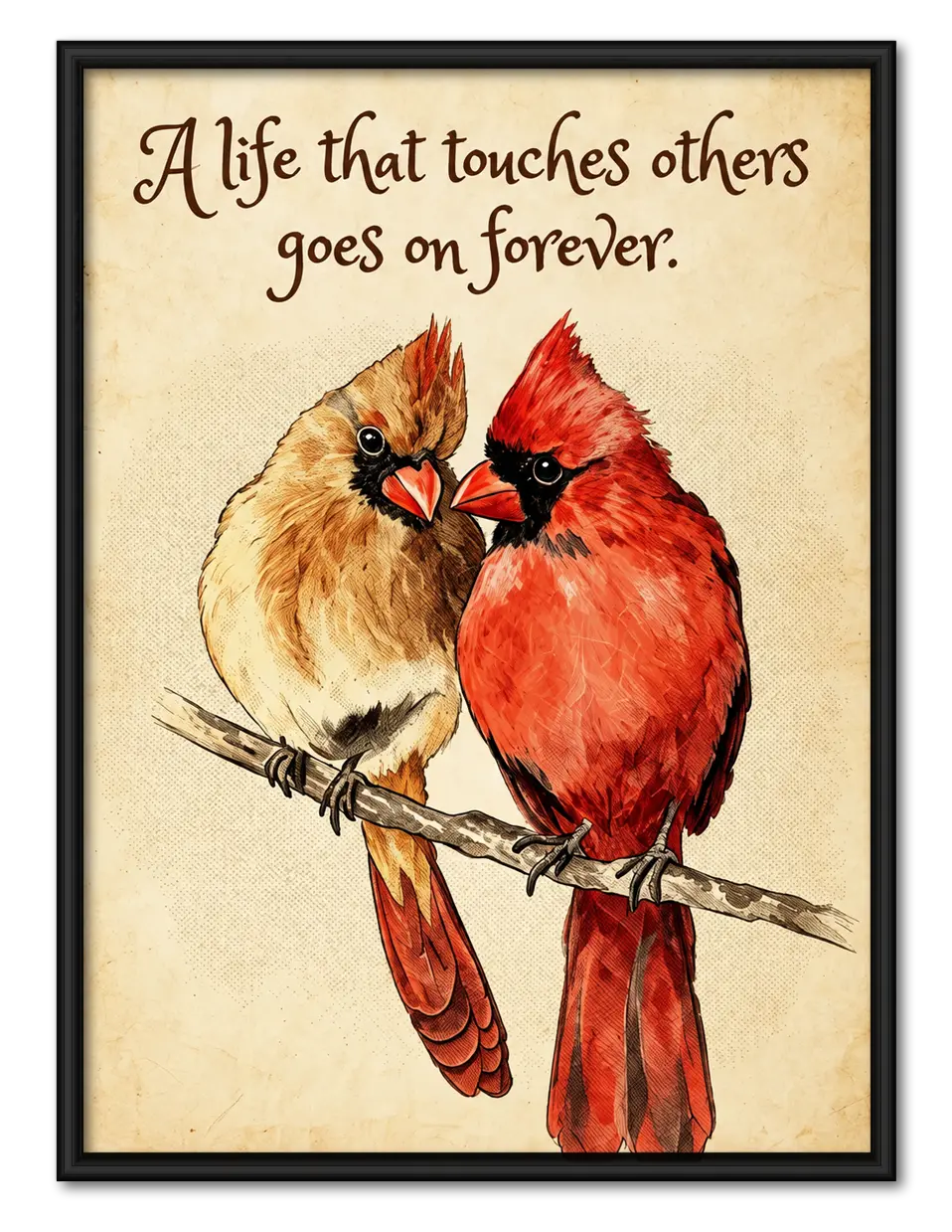 Cardinal Couple Memory Quote Wall Art 1