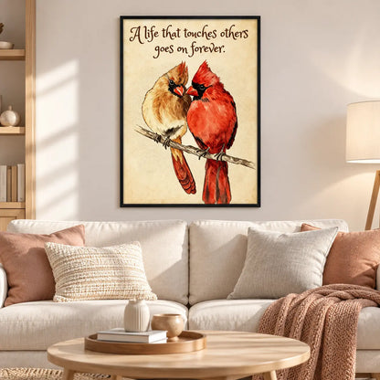 Cardinal Couple Memory Quote Wall Art 2