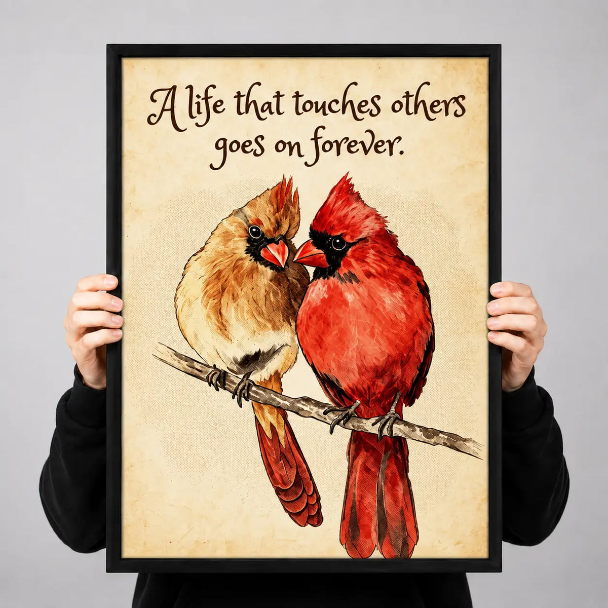 Cardinal Couple Memory Quote Wall Art 3