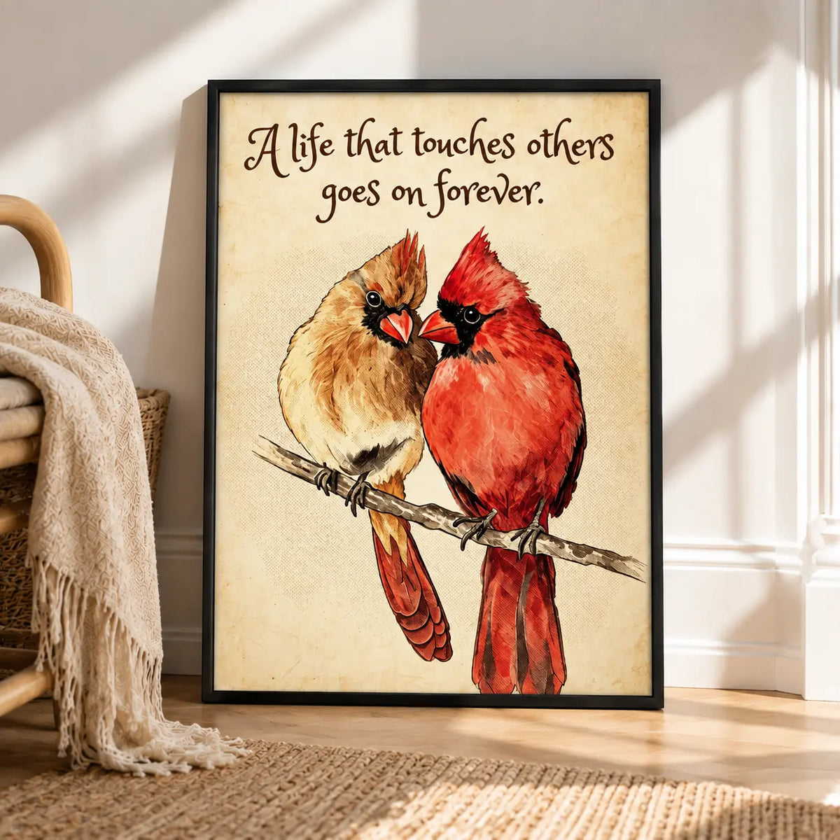 Cardinal Couple Memory Quote Wall Art 4